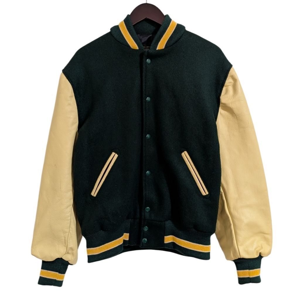 VTG Skookum Centralia Knitting Mills Wool Varsity Letterman Jacket Green Size 42